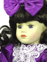 (Y22B5) The Key Doll 16&quot; Inches Porcelain Collectible Vintage Purple Dress  - £19.58 GBP