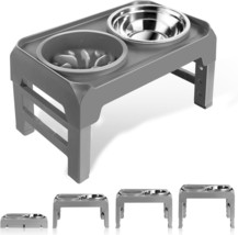 Elevated Dog Bowls, Raised Bowl Stand with Slow Food Feeder - £32.41 GBP