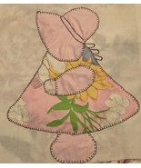 SUN BONNET Quilt Square Block Hand Sewn 11 x 11 Inch - €6,79 EUR