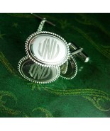 Monogrammed D Cufflinks Vintage Initialed Silver Tie Tack Set personaliz... - £99.91 GBP