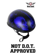 Matte Blue Novelty Helmet With Horned Skeletons Costume Motorcycle Biker... - $54.69 CAD