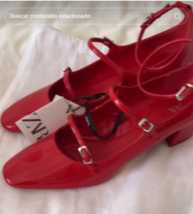 Zara Bnwt 2024. Red Heeled Ballerinas Straps. 2216/310 - £49.62 GBP