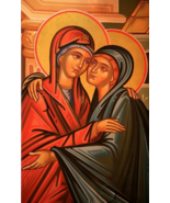 Orthodox icon of the Visitation of Virgin Mary  - £175.67 GBP+