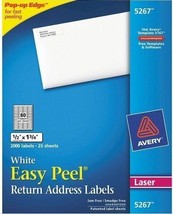 Avery® 1/2 x 1-3/4 Laser Easy Peel Address Labels - White (2000 Per Pack) - $4.99