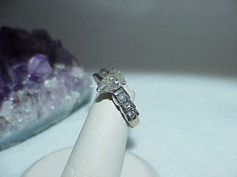 14K 1.00Ct Pear Diamond Solitaire Ring Engagement Size 6 White Gold Vintage  - £1,039.58 GBP