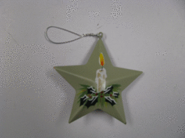 OR-212 Candle Metal Star Christmas Ornament  - $1.95