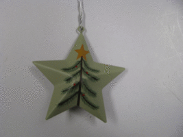 OR213 - Metal Tree Star Christmas Ornament  - $1.95