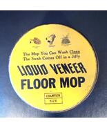 Rare Liquid Veneer Champion Size Floor Mop Tin Buffalo, NY 1940s - $35.00
