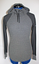Columbia X-Small Black Gray Cascade Gorge Thermal Striped Hoodie Pullover - £7.45 GBP