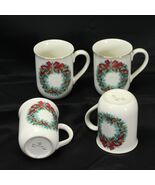 Otagiri Christmas Wreath With Pinecones Mugs  Lot of 4  Xmas - $45.08 CAD