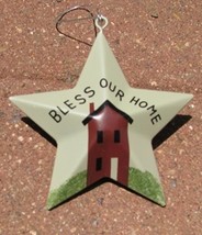 OR-216 Bless our Home Metal Star Christmas Ornament  - £1.52 GBP