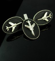 Air Force Cufflinks TIe clip Vintage Airplane Jet Military Veteran Birthday Reti - £106.15 GBP