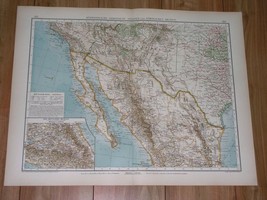 1914 Antique Map Of California Arizona New Mexico / Mexico Border Texas Oklahoma - £21.98 GBP