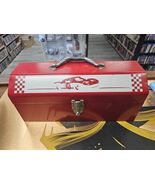 Vintage Red Metal Ford Gt 40 Race Car Toolbox Amazing Condition - $69.25