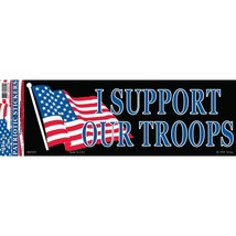 I Support Our Troops American Flag Bumper Sticker 3-1/4&quot;X9&quot; - £6.82 GBP