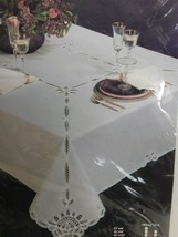 Vintage  Exquisite Battenburg Lace Tablecloth White 66&quot;   ROUND  NIP - £39.73 GBP