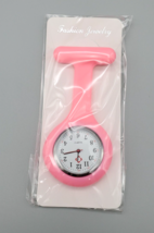 Nurse Watch Pin Brooch Silicone Pink Lapel Jelly Cover Quartz Fashion Fo... - $5.94