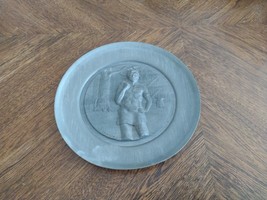 1978 The Village Smithy Blacksmith Americana Pewter Plate ANVIL Old - £11.18 GBP