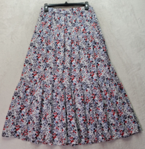 Beach Lunch Lounge A Line Skirt Women&#39;s Size Small Red Blue Floral Elastic Waist - £18.36 GBP