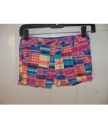 JUSTICE PLAID PRINTED CHINO SHORTS SIZE 10R GIRL&#39;S EUC - £12.01 GBP
