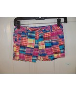 JUSTICE PLAID PRINTED CHINO SHORTS SIZE 10R GIRL&#39;S EUC - $19.95