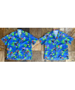 Lot of 2 Audrey Coleman Hawaiian Shirts-Blue, Tropical Birds, Floral-Wom... - $23.38