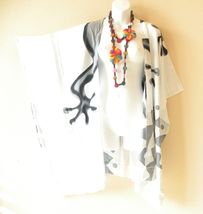 CB399 Gecko Hand Painted Cardigan Duster Kaftan Hippy Jacket Cover Top u... - $24.90