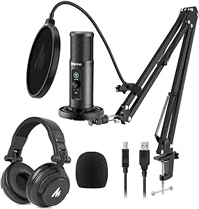 Usb Microphone With Studio Monitor Headphones Bundle Plug And Play For P... - $214.99
