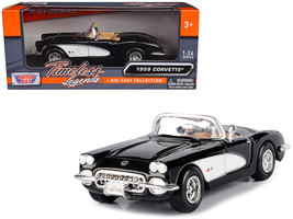 1959 Chevrolet Corvette Black 1/24 Diecast Model Car by Motormax - £32.97 GBP