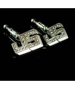 Monogrammed JS Cufflinks Sterling Sparkling marcasites initial letter Vi... - £155.87 GBP