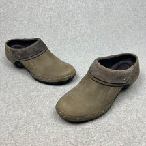 Merrell Leather Slip On Mule Clogs Shoes Women&#39;s Sz 8 Green Comfort Winter - $44.77