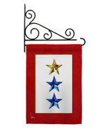 Gold &amp; Two Blue Stars Garden Flag Set Military Service 13 X18.5 Double-S... - £22.35 GBP