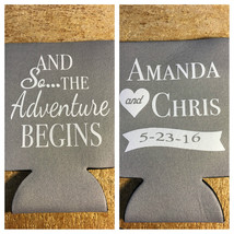 Custom Wedding Koozies Personalized Name and Date Drink - £31.09 GBP