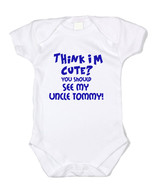 Think I&#39;m Cute You Should See My Uncle Aunt Personalized Shirt  Bodysuit - £7.87 GBP