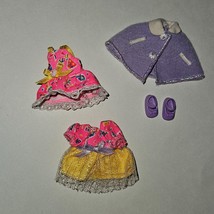 VTG Barbie&#39;s Baby Sister Kelly Fashion Avenue Lot 2 Pink Dress Purple Cape Shoes - £11.01 GBP