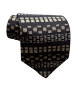 Oscar De La Renta Men&#39;s Tie 100% Silk Gray Geometric Necktie 90s Vtg Abs... - $24.99