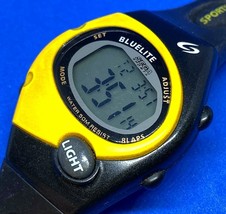 Sega Sports Bluelite Men Asymmetrical Digital Alarm Chrono Watch Hour~New Batter - £14.87 GBP