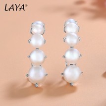 Natural FreshWater Bread Beads Pearl Earrings For Women Pure 925 Sterling Silver - £57.49 GBP