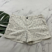 Banana Republic Womens Geometric Print Chino Shorts Size 12 Cream Black Roll Hem - £15.60 GBP