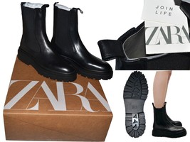 ZARA Women&#39;s Boots 100% Leather 40 EU / 7 UK / 9 US ZA05 T3P - £29.25 GBP