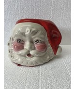 Vtg Napco USA Large Ceramic Santa Claus Head Planter Made in USA 7”x5.75... - £52.06 GBP