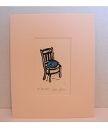 Liz Lyons Friedman Signed Linocut w/ COA: &quot;Chair Bella&quot; 8 x 10 - £31.17 GBP