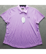 Greg Norman King Bear Polo Shirt Womens Small Purple Polka Dot Golfwear ... - $24.47