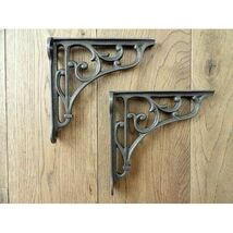 A PAIR OF SMALL CLASSIC VICTORIAN SCROLL SHELF BRACKETS 5 INCH BRACKET C... - $41.00