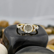 Rose Cut Lab Grown Diamond Engagement Ring, 1.00 CT Diamond Ring 18k Yel... - $290.00