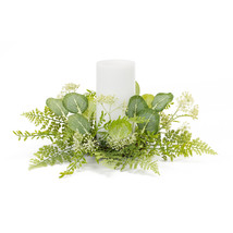 Mixed Fern and Eucalyptus Foliage Candle Ring (Set of 4) - $118.90