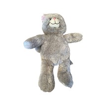 Build A Bear Workshop Cat Kitten Plush 17&quot; Stuffed Toy BABW 2010 Gray Pink Ear - £7.02 GBP