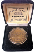SB XLI Champions Indianapolis Colts Highland Mint 24KT Gold Overlay Medallion Co - £35.26 GBP