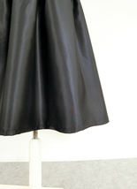 Burgundy Taffeta Pleated Midi Skirt Women Custom Plus Size A-line Party Skirt image 14