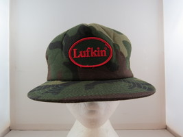 Vintage Trucker Hat - Lufkin Tools - Camouflage Crested  Front - Adult Snapback - £35.18 GBP